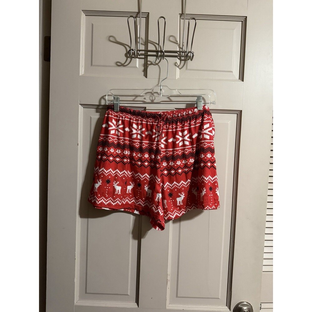 Women’s Holiday Christmas Lounge Shorts Reindeer Size XL